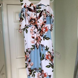 Ivory/blue floral dress-